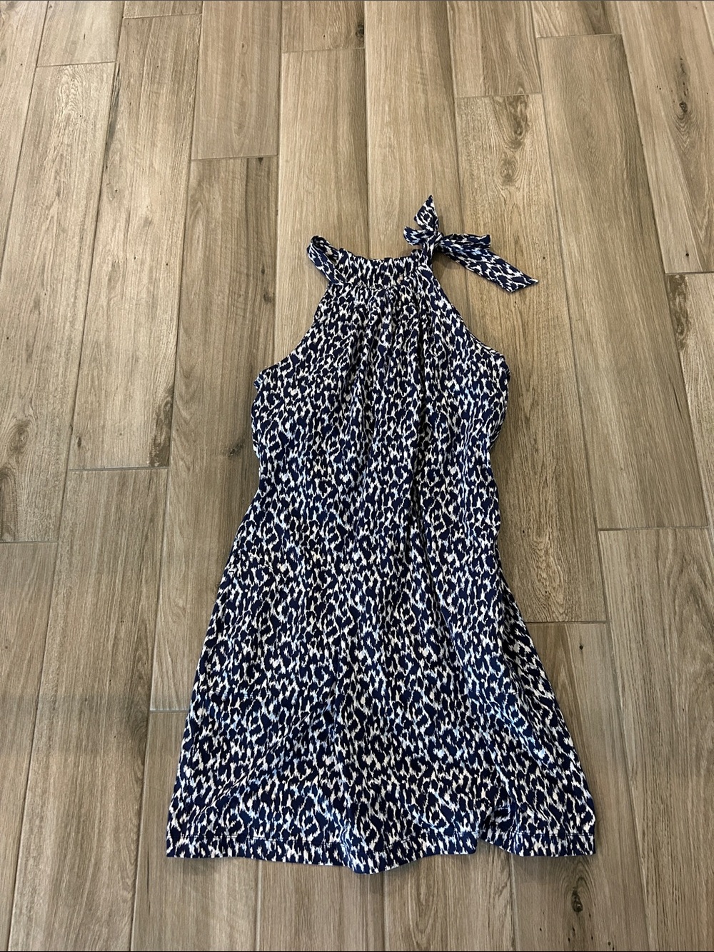 Tommy Bahama Navy and White Halter Tie-Neck Women’s Dress